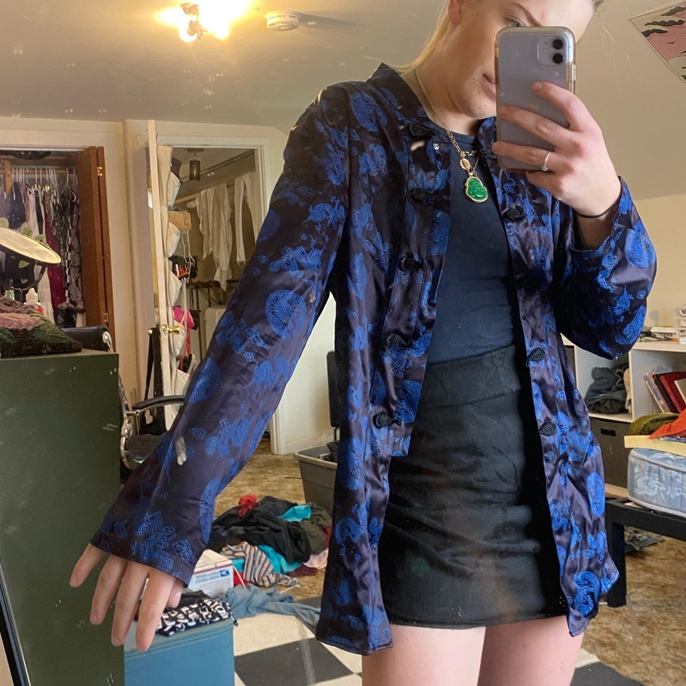 Kimono style patterned shirt